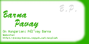 barna pavay business card